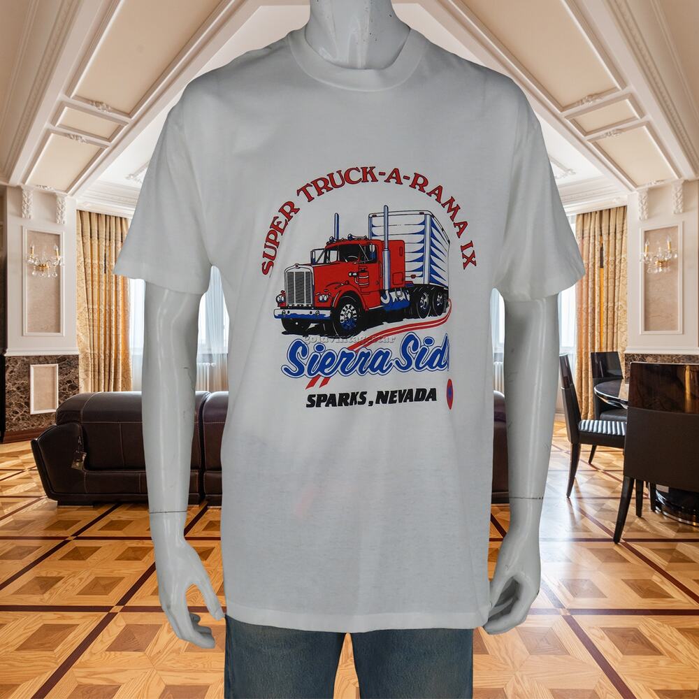 Vintage Super Truck A Rama Nevada Trucker Trucking Single Stitch Tee T Shirt L